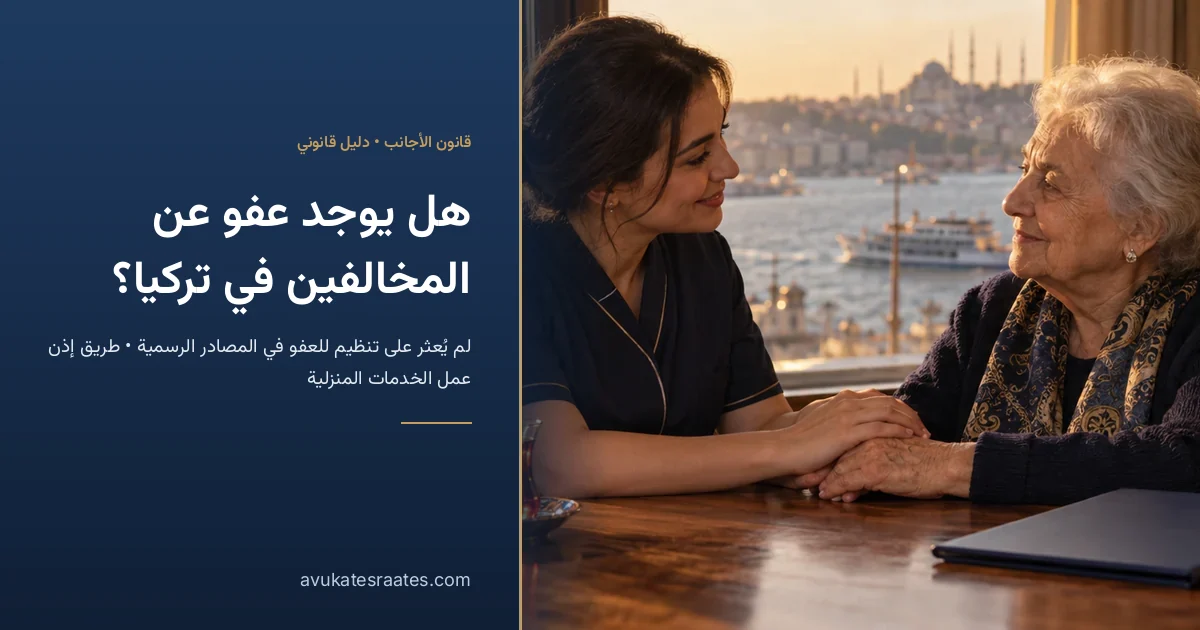 عفو عن المخالفين في تركيا: الحقيقة وإذن عمل الخدمات المنزلية